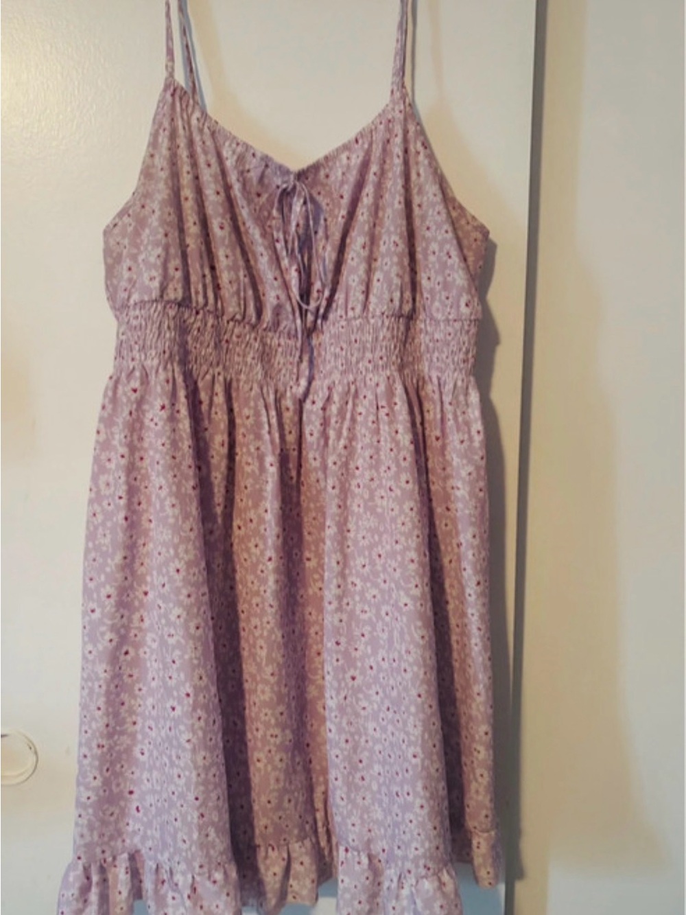 Women's Lavender Floral Sundress with Ruffle Hem 2X